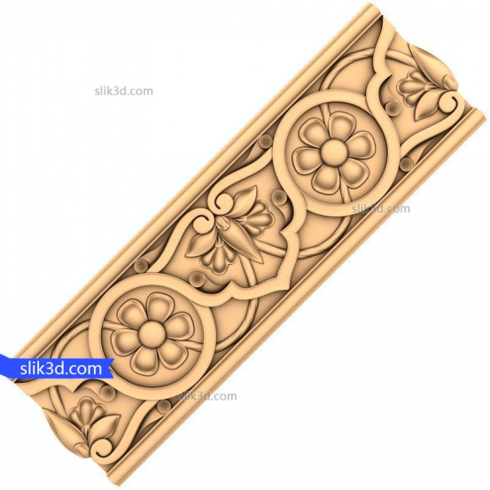 Floral Harmony Panel 3D STL Model for CNC