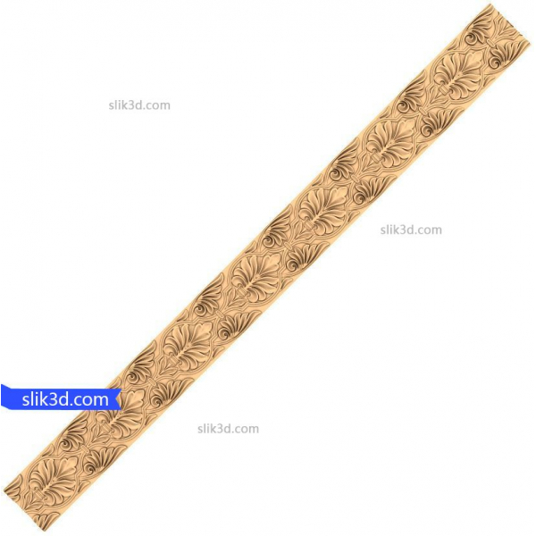 Acanthus Leaf Border דגם STL 3D להדפסת CNC ותלת מימד