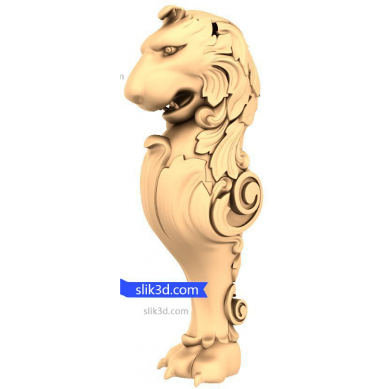 Lion's Grace 3D STL Model for CNC Carving