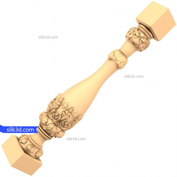 Elegant Acanthus Baluster 3D Model for CNC Router