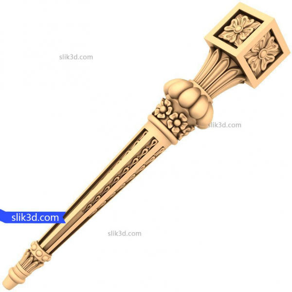 CNC용 Floral Elegance Scepter 3D STL 모델