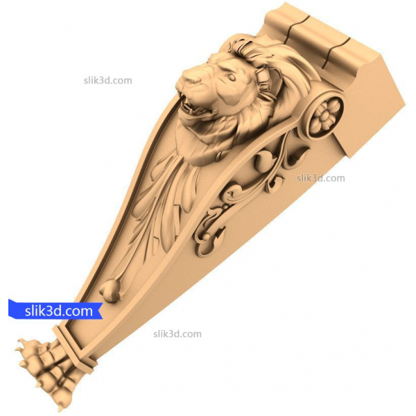 Noble Lion Corbel 3D STL Model til CNC Noble Lion Corbel 3D STL Model til CNC