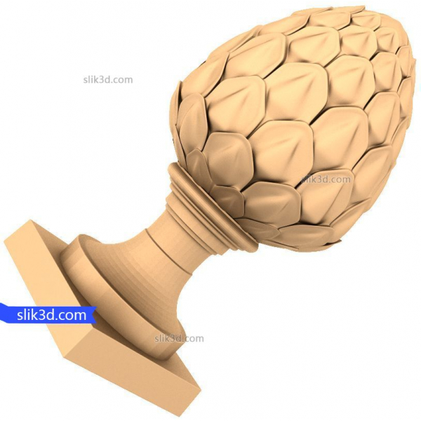 Acorn Finial 3D μοντέλο για CNC
