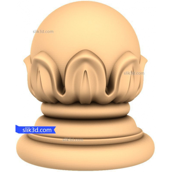 Klassisches florales Kapitell 3D-Modell für CNC