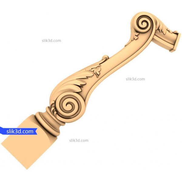 Artisan Swirl Bracket - 3D STL Model for CNC Routers