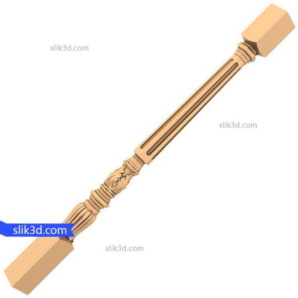 Elegant Fluted Balluster - 3D STL Model for CNC Woodworking