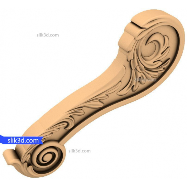 Eleganten drsni ročaj 3D STL model za CNC