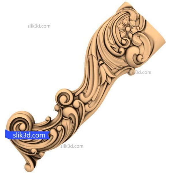 Floral Elegance Corner Bracket 3D STL Model Floral Elegance Corner Bracket 3D STL Model