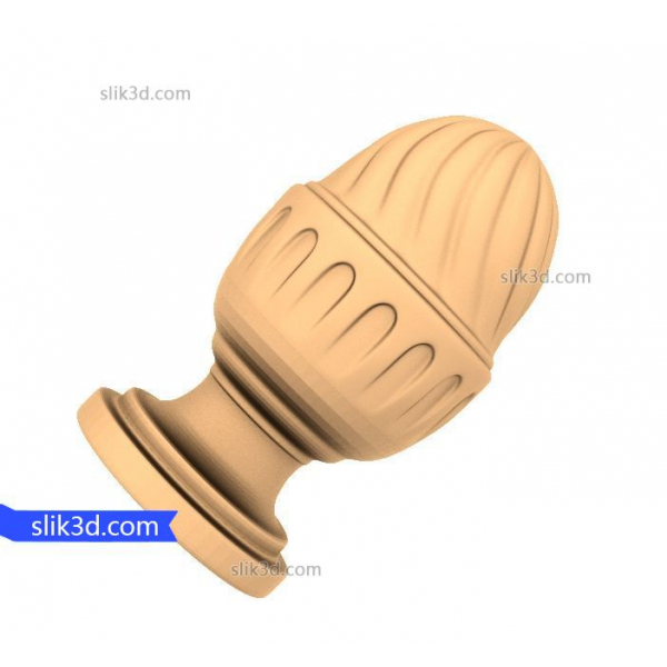 Klasický 3D model Acorn Finial pro CNC router