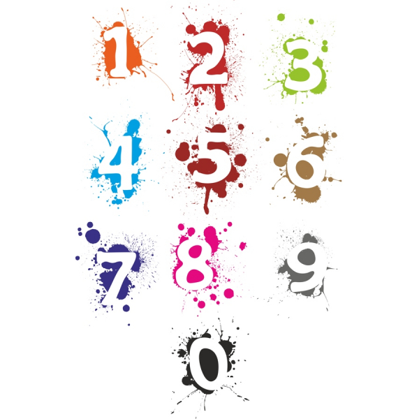 Splash Number Clipart Set - Vibrant Vector Illustrations Splash Number Clipart Set - Vibrant Vector Illustrations