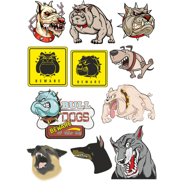 Bulldog Vecteur Clipart Set - Féroce et Amusantes Illustrations Bulldog Vecteur Clipart Set - Féroce et Amusantes Illustrations