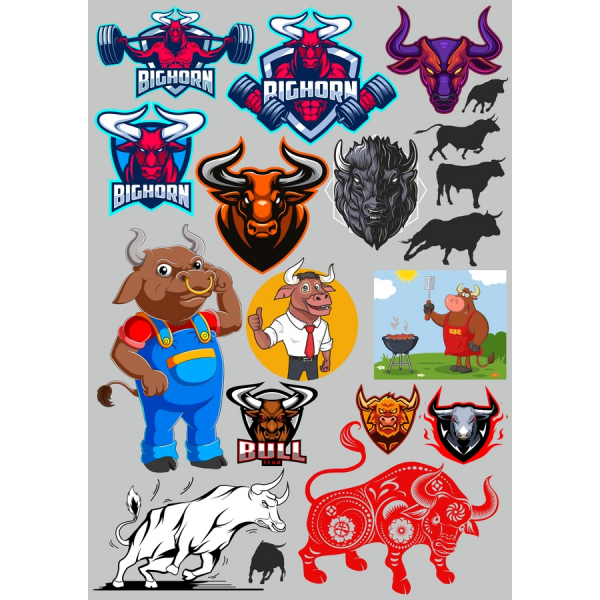 Bison og Bull Vektor Clipart Bundt Bison og Bull Vektor Clipart Bundt