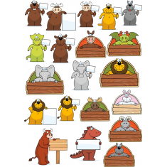Animali Clipart Bundle - Cartoon Animali con Segni Personalizzabile