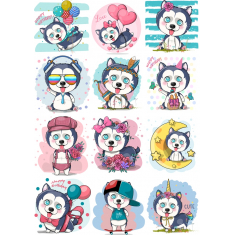Husky Celebration Clipart Bundle