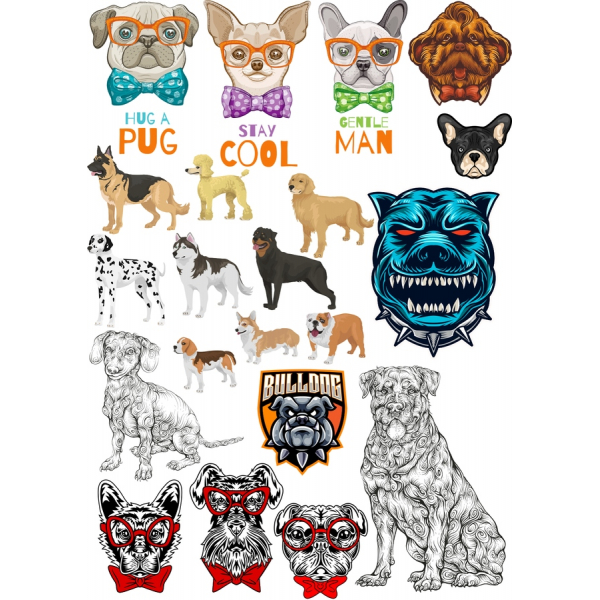 Dog-Themed Vector Clipart Collection