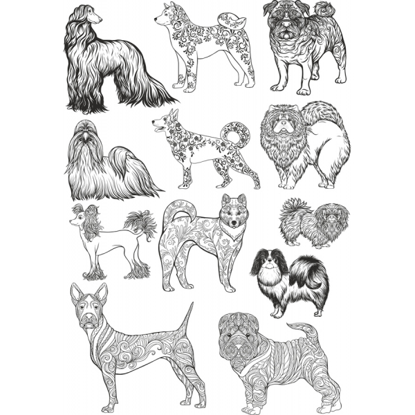 Keyifli Köpek Clipart Bundle-Elle Çizilmiş Vektör Çizimler Keyifli Köpek Clipart Bundle-Elle Çizilmiş Vektör Çizimler