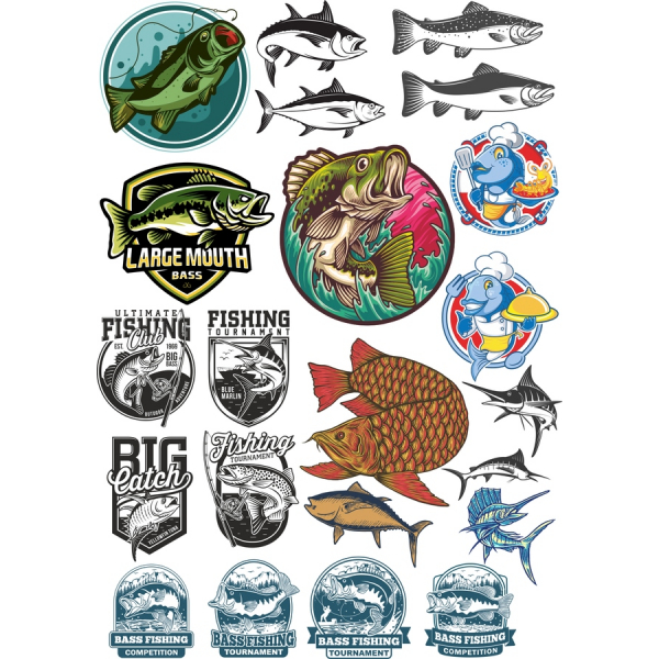Fishing Vector Clipart Bundle - 15 Unique SVG and PNG Designs Fishing Vector Clipart Bundle - 15 Unique SVG and PNG Designs