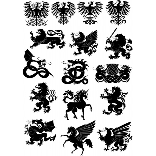 Royal Dyr, Vektor Illustrationer Bundt Royal Dyr, Vektor Illustrationer Bundt