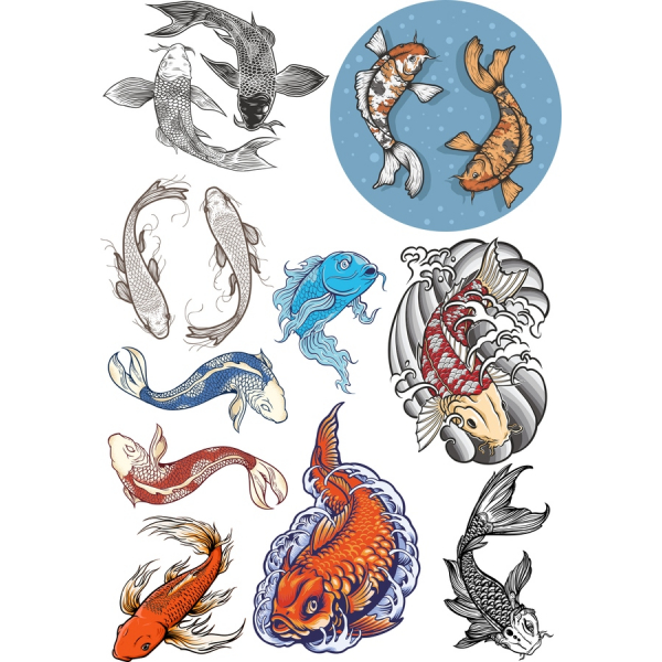 Koi ปลาเว็กเตอ Clipart ตั้งค่า-ชั้นยอด SVG&PNG Illustrations Koi ปลาเว็กเตอ Clipart ตั้งค่า-ชั้นยอด SVG&PNG Illustrations