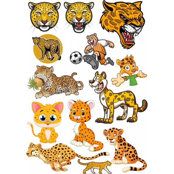Leopard und Cheetah Vektor-Clipart-Set Leopard und Cheetah Vektor-Clipart-Set