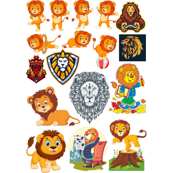 Leone Vettoriale Clipart Bundle