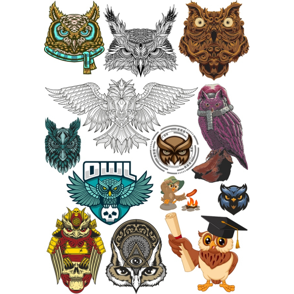Owl Vector Clipart Set Owl Vector Clipart Set