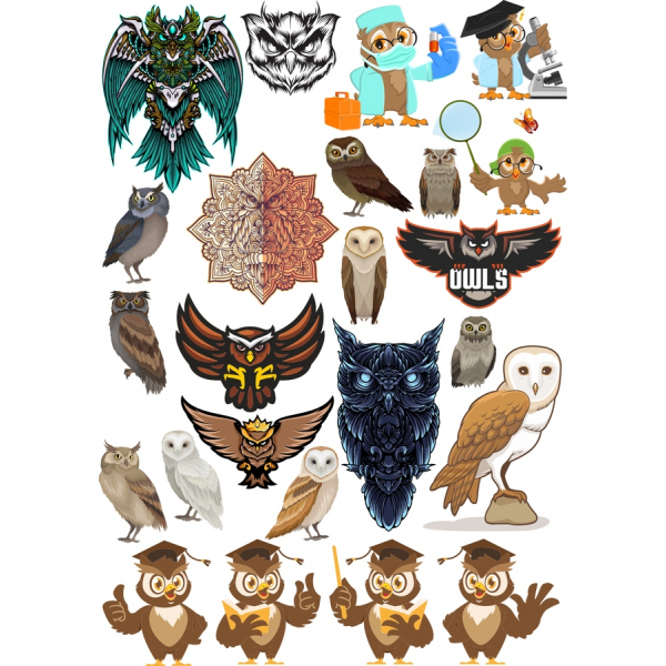 ふくろうベクトルClipartセットならではのSVGとPNGイラスト ふくろうベクトルClipartセットならではのSVGとPNGイラスト