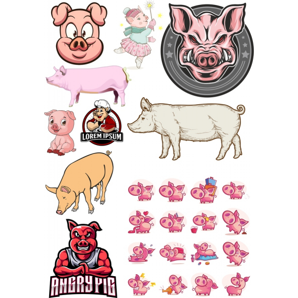 Legende Gris Vektor Illustrationer Set - SVG & PNG-Filer Legende Gris Vektor Illustrationer Set - SVG & PNG-Filer
