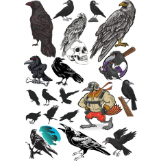 Raven Clipart Collection