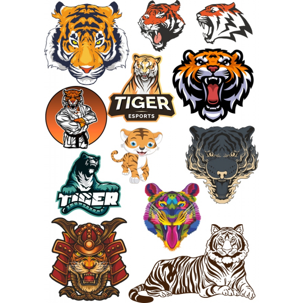 Tiger Vettoriale Clipart Bundle - Feroce & Illustrazioni Creative Tiger Vettoriale Clipart Bundle - Feroce & Illustrazioni Creative