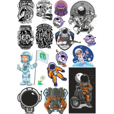 Astronaut Clipart Bundle - Cosmic