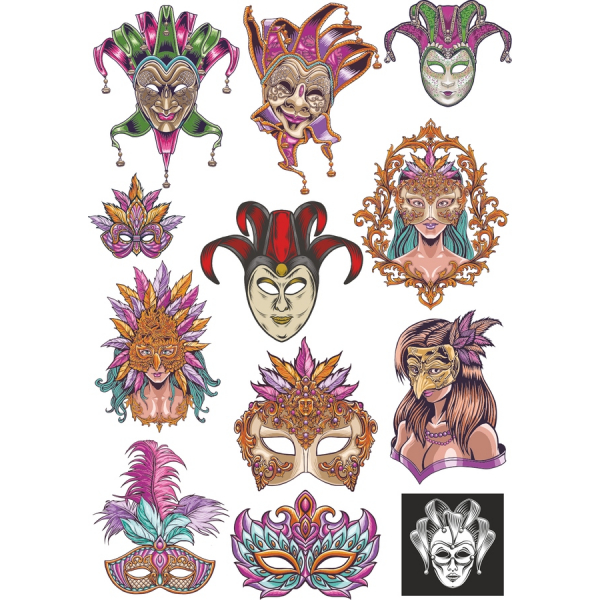 Masquerade Mask Vector Illustrations Bundle