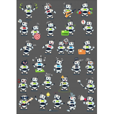 الروبوت الطابع Clipart Collection