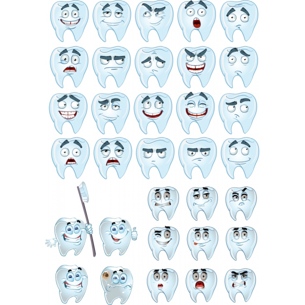 ตลกฟันเว็กเตอ Clipart ตั้งค่า