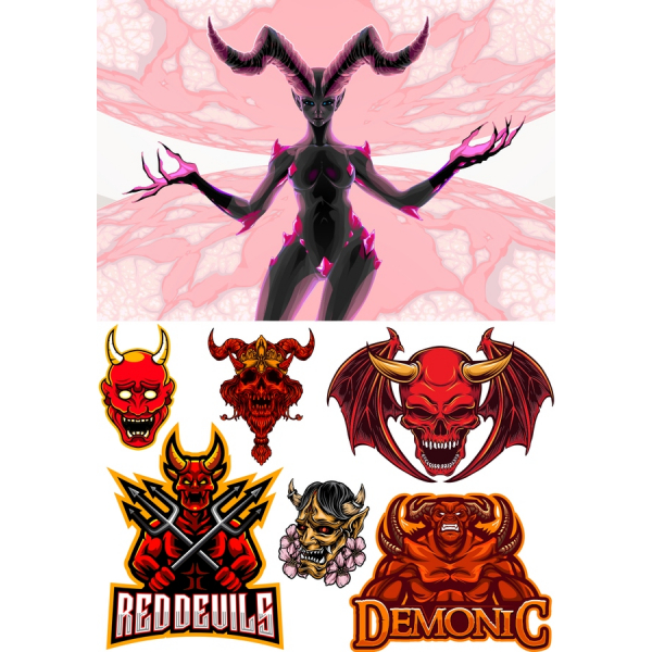 Demoniaca Vettoriale Clipart Bundle Demoniaca Vettoriale Clipart Bundle