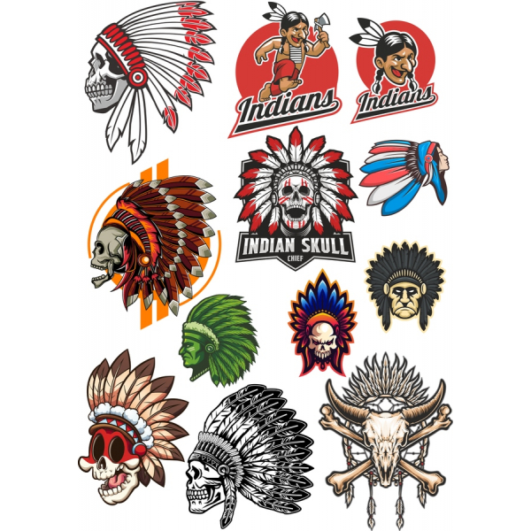 Indiánský Náčelník Clipart Bundle - Vektorové Ilustrace Indiánský Náčelník Clipart Bundle - Vektorové Ilustrace