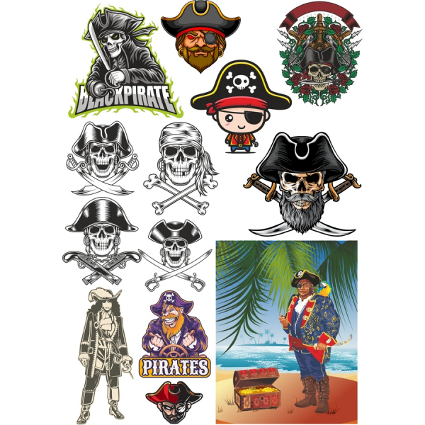 Pirat Clipart Vektor Set - SVG & PNG Snop Pirat Clipart Vektor Set - SVG & PNG Snop