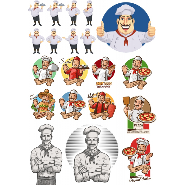 Szakács, Vektor Illusztrációk, Bundle - SVG & PNG Piktogrammok Szakács, Vektor Illusztrációk, Bundle - SVG & PNG Piktogrammok