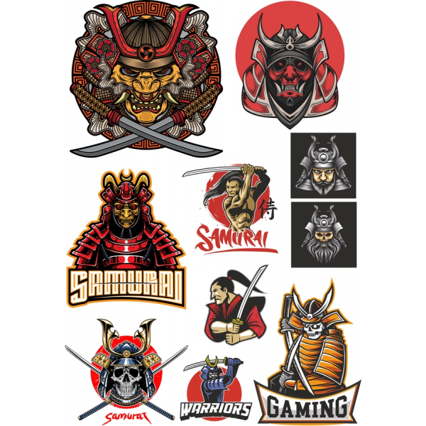 Σαμουράι Διάνυσμα Clipart Bundle Σαμουράι Διάνυσμα Clipart Bundle