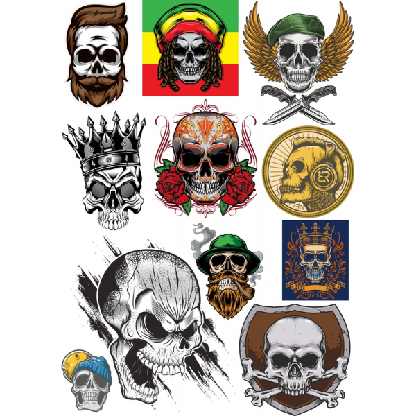Lebka Vektorové Kliparty Bundle - Hranatý Ilustrace pro Kreativní Projekty