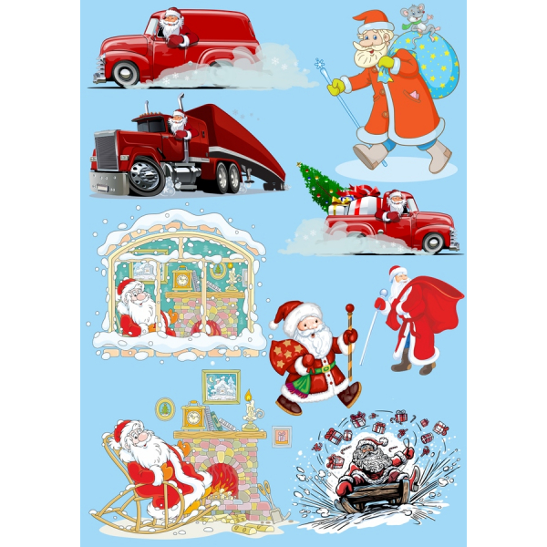 Santa Claus Vektor Slikovnimi Izrezki Snop Santa Claus Vektor Slikovnimi Izrezki Snop