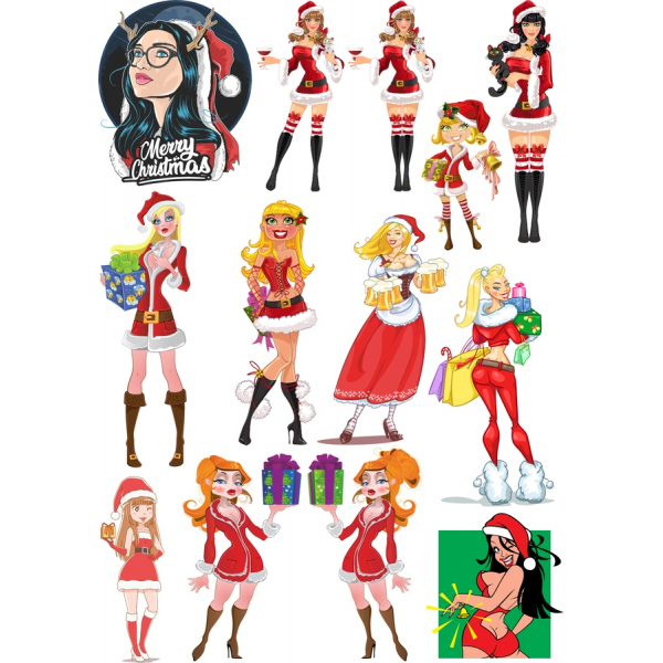 Natale Glamour Clipart Vector Set Natale Glamour Clipart Vector Set