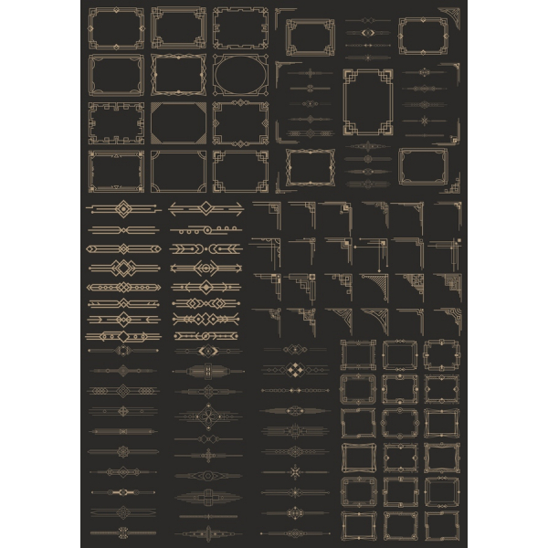 Eleganti Cornici Clipart Vector Bundle