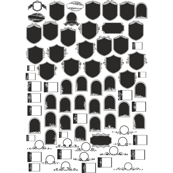 Eleganter Vektor-Clipart-Bundle - Dekorative Rahmen und Aufkleber