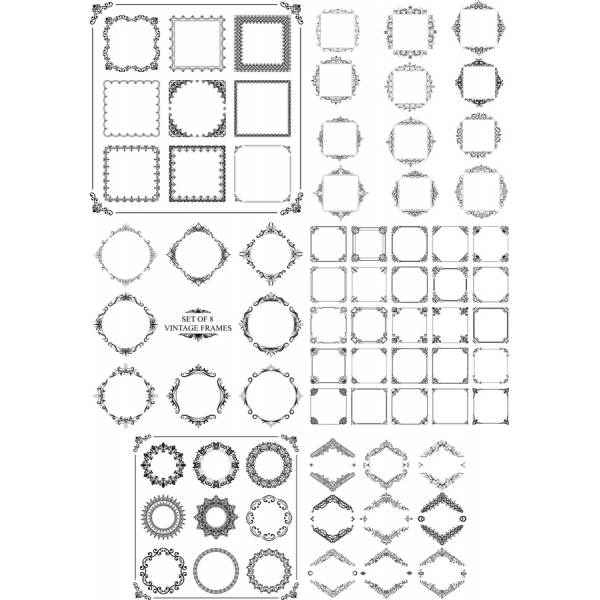 Set vintage çərçivəsindən - Zərif Vector clipart Set vintage çərçivəsindən - Zərif Vector clipart