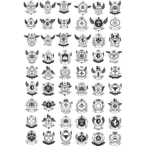 Heraldic ป้ายสัญลักษณ์เว็กเตอตั้งค่า-54 ชั้นยอด Cliparts Heraldic ป้ายสัญลักษณ์เว็กเตอตั้งค่า-54 ชั้นยอด Cliparts