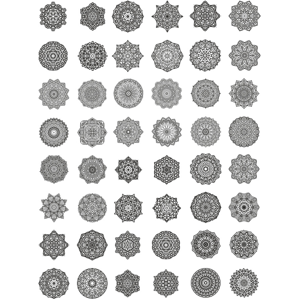 Komplizierte Mandala-Vektor-Clipart-Set Komplizierte Mandala-Vektor-Clipart-Set