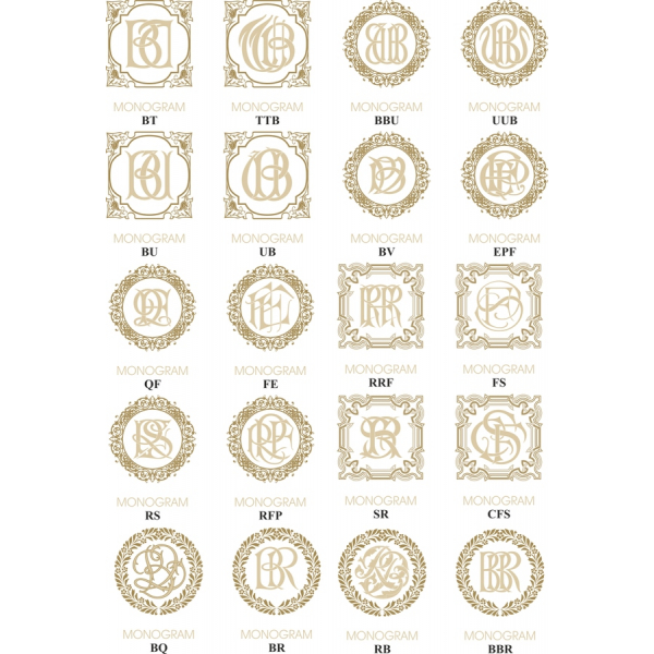 Elegant Monogram Vector Illustrations Elegant Monogram Vector Illustrations
