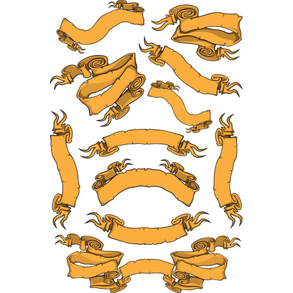 วินเทจ Scrolls และธงเว็กเตอตั้งค่า วินเทจ Scrolls และธงเว็กเตอตั้งค่า