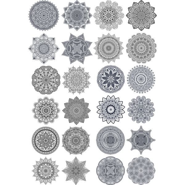 Mandala Clipart Vector Set - 24 Intricato Mandala